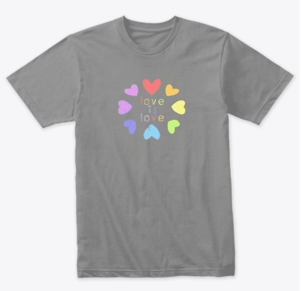 Love is Love unisex tshirt-grey