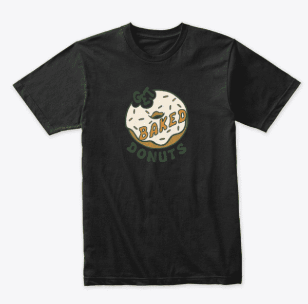 vintage Get Baked Donuts unisex T black