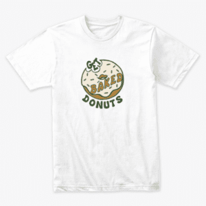 vintage Get Baked Donuts unisex T white