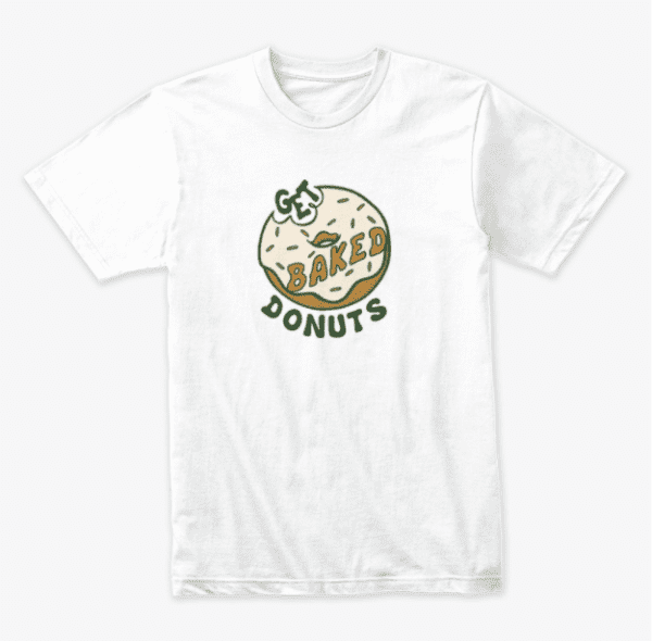 vintage Get Baked Donuts unisex T white